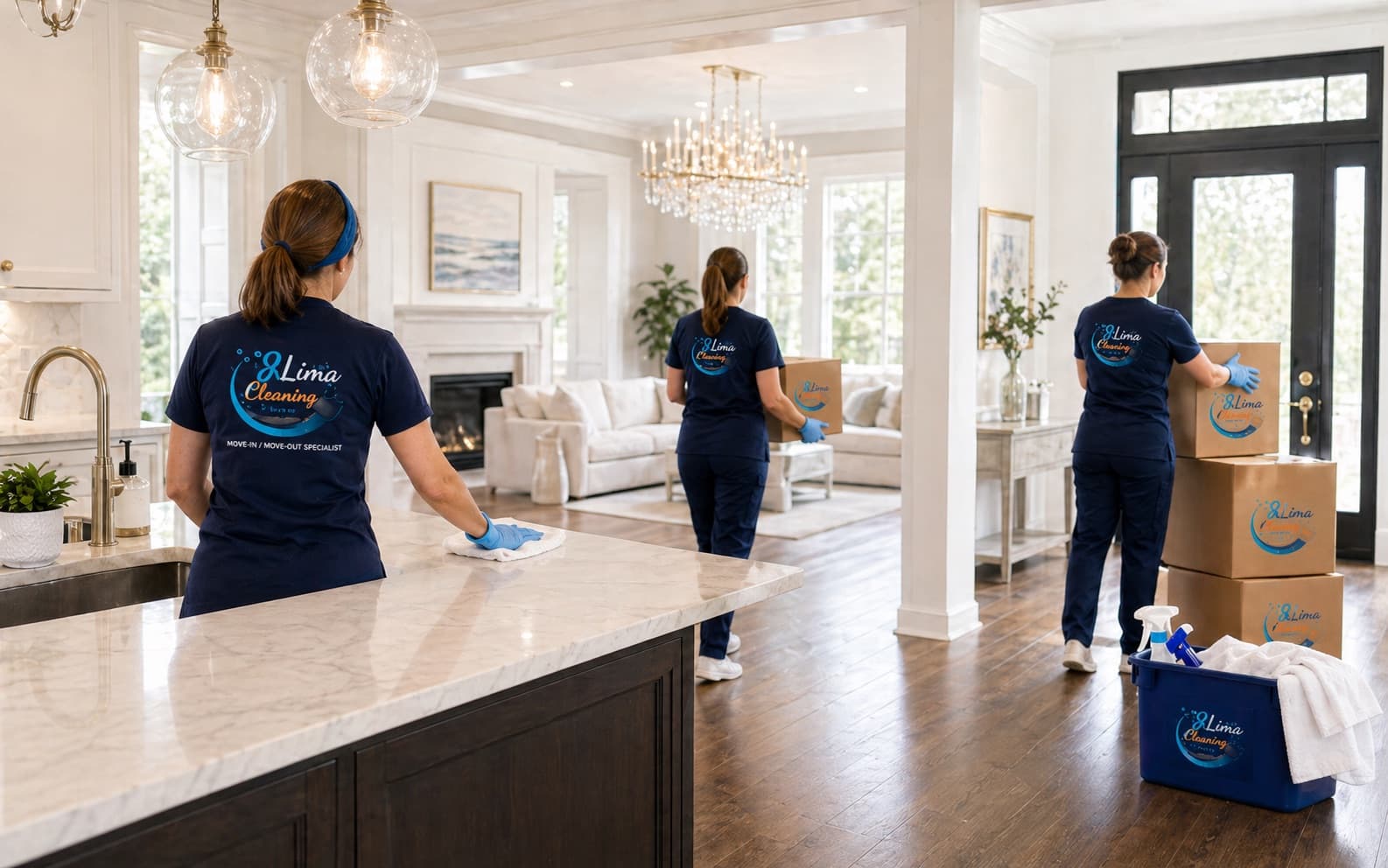 Move-in cleaning service for an Atlanta home with empty bright living room ready for new residents